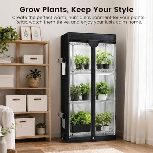 BAOSHISHAN 4 Tier Indoor Greenhouse with Grow Light 72W Full-Spectrum - Image 7