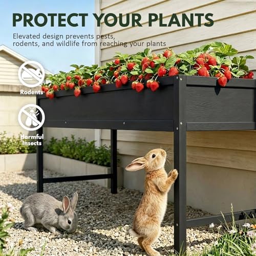 PASAMIC Raised Garden Bed with Legs, 48" HIPS Sturdy Elevated Planter Box - Image 4