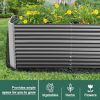 Land Guard 8x4x3ft Rectangular Galvanized Raised Garden Beds, Large-Capacity Metal Planter Box Outdoor, Durable Deep Raised Garden Bed 3ft Tall, Raised Beds for Gardening Vegetables, Modern Gray - Image 7
