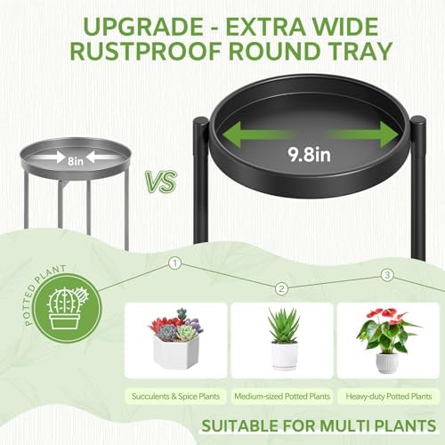 iDavosic.ly 6 Tier Large Plant Stand Indoor Outdoor, 10 In Wide Tray, Black - Image 3