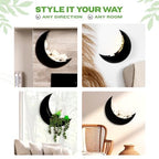Wall Planter - Window Planter - 14Pcs Artificial Succulents - Hanging Moon Planter - Boho Hanging Planters for Indoor Plants, Air Plant, Cactus, Faux, Unique Gifts for Women, Birthdays, Plant Lovers - Image 4
