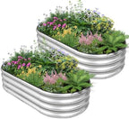 Galvanized Raised Garden Bed, 4x2x1ft, 2 Pack, Silver by BIRDSINYARD