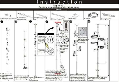 BAOYOUNI Plant Stand Tension Rod, 3 Trays&1 Arm Adjustable Ivory - Image 6
