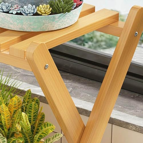 Wood Plant Stand - 2 Tier Planter Shelf | Outdoor Wooden Plant Stand For Patio Garden Porch Balcony Entryway Living Room Greenhouse Designed To Enhance The Beauty Of Your Greenery - Image 6