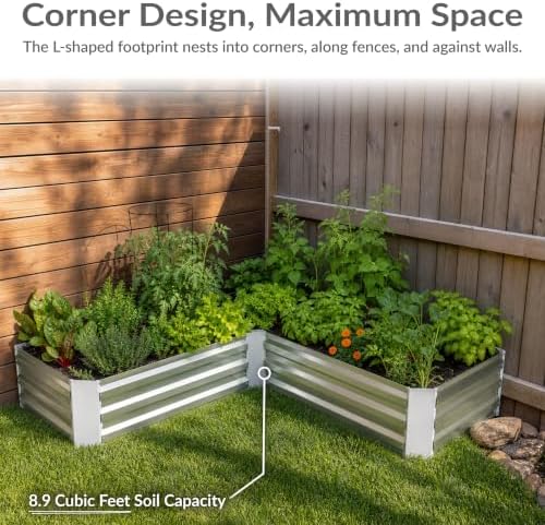 Sunnydaze Clover Galvanized Raised Garden Bed for Vegetables & Flowers - Image 3