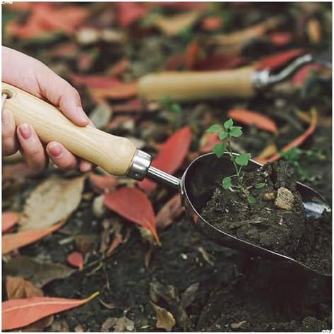 Garden Shovel,Garden Trowel, 3 pcs Hand Kit Gardening Tools Set Made of High-Carbon Steel with Shovels Scissors Rake Pruning Shear, Parent - Image 3