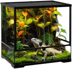 24"x18"x18" Reptile Terrarium, Modular Aluminum-Frame Glass Vivarium for Small Tropical Lizards Such as Juvenile Iguanas, with Lock, Cable Port, Waterproof Deep Base & Adjustable Vents by Neptonion