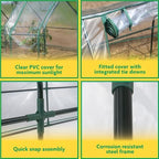 Miracle-Gro Greenhouse, Quick Snap Assembly, Clear, 3'x8'x3' - Image 6