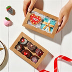 100PCS 7x4.3x1.5 Inch Plastic Clear Cookie Boxes with Window Chocolate Truffle Orec Pastry Bakery Dount Boxes Browine Soap Treat Boxes for Party Favors Wedding Christmas Valentine's - Image 3