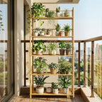 5‑Tier Expandable Bamboo Open Bookcase,Wooden Bookshelf,Natural - Image 5