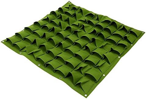 72 Pockets Wall Vertical Felt Planter Bags, Hanging Planting Bag for Indoor Outdoor Garden, Reusable Felt Grow Bags with Drainage for Strawberries Vegetables, Green Wall Decor in (Green) - Image 4
