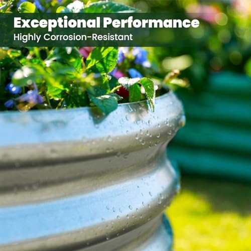AHEONLAR 2pack 6×3×1ft Raised Garden Bed，Outdoor Galvanized Planter Boxes, Oval Large Metal Raised Garden Beds for Vegetables - Image 4