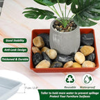 PATIKIL 21 Inch Plant Saucer Tray, 2 Pack PP Plastic Square Plant Saucer Flower Planter Drip Tray for Indoors Outdoors Patio Balcony, White - Image 4