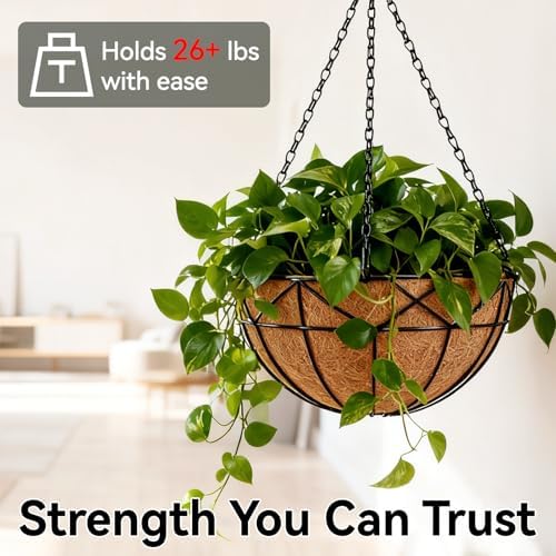 Halatool 4 Pack 12 Inch Hanging Baskets with Coco Liners for Plants - Image 5