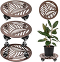 3-Pack Large Metal Plant Caddy with Wheels 13.6 Inches Heavy-duty Rolling Plant Stands with Casters Wheeled Flower Pot Mover Rollers Rust-proof Iron Planter Dolly Coasters for Indoor Outdoor Use by PartyZealot