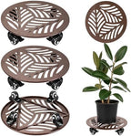 3-Pack Large Metal Plant Caddy with Wheels 13.6 Inches Heavy-duty Rolling Plant Stands with Casters Wheeled Flower Pot Mover Rollers Rust-proof Iron Planter Dolly Coasters for Indoor Outdoor Use by PartyZealot