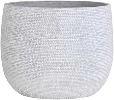 Olly & Rose Extra Large Plant Pot Patterned 15.5 Inch - Barcelona Off White Garden Planter - XL Flower Pot - 40cm by OllyRoseEngland