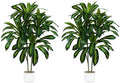 2 Pack Artificial Dracaena Tree, 4FT Fake Indoor Plant with White Planter by TXABL