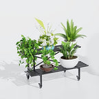Zhongma 2 Tier Heavy Duty Metal Plant Stand with wheels easy assembly - Image 3