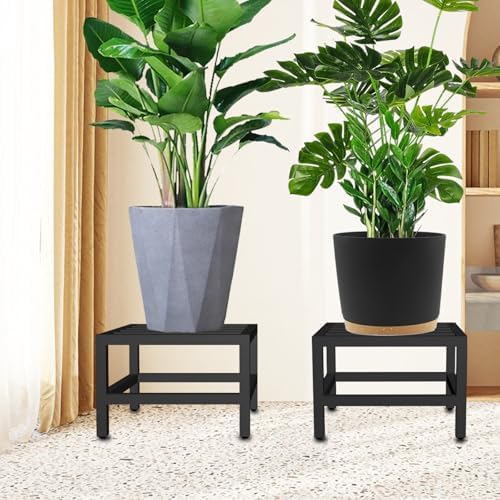 Lilybud--lily Plant Stand Indoor Outdoor, 2 Pcs Heavy Duty Plant Stands Metal Pedestal Stand for Indoor Outdoor, Wrought Iron Flower Stand Display Planter Shelf for Garden Deck Living Room - Image 5