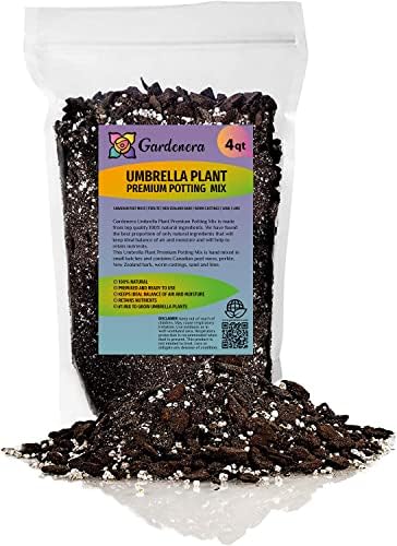 Gardenera Umbrella Plant Premium Potting Mix - Experience The Difference of Hand-Mixed Quality and Natural Ingredients - 4 Quart by Gardenera