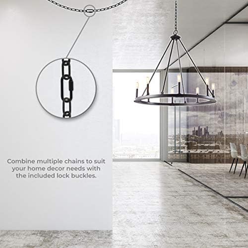 Royal Designs, Inc. LC-2001-PB-6-2 Heavy Duty Lighting Fixture Chain, Extendable up to 6ft, 60-Pound Weight Capacity, Polished Brass, Set of 2 - Image 5