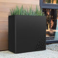 Metal Planter with Removable Insert Shelf, 24Hx24Lx12W Black by Ganeekiron