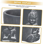 Toyvian Cement Buddha Statue Succulent Planter for Home Gardening Decor - Image 3