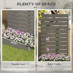 Outsunny Raised Garden Bed with Trellis, 35.75" x 15" x 70.75", Dark Gray - Image 3