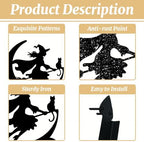 peacoblue Witch and Cat Plant Hanger Bracket, Iron Outdoor Hanging Hook - Image 3