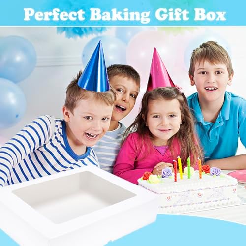 6 Pack 19x14x4 Inch Large Rectangle Cake Boxes with Cake Boards - Image 3