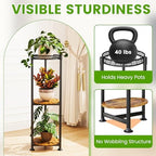 3 Tier Plant Stand Indoor Corner Tall Round Shape Plant Shelf - Image 3