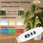 Grow Lights for Indoor Plants Full Spectrum,6.3" LED Wood Grain Plant Grow Light,9.8-65in Height Adjustable Plant Lights Growing Lamp with Auto Timers 3H/9H/12H,10 Dimmable Levels (Wood Grain 2 Pack) - Image 5