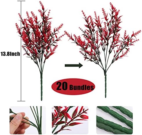 RECUTMS Artificial Outdoor Plant UV Resistant Artificial Greenery Lavender - Image 2