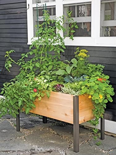 Gardener's Supply Company Elevated Cedar Raised Garden Bed 2' x 4' Planter - Image 2