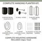 Hanging Planters for Indoor Plants Black Modern Hanging Pots for Plants 5.5 Inch,Metal Hanging Baskets Window Plant Hanger Ceiling Hanging Flower Pots with Chain for Wall Decor - Image 5
