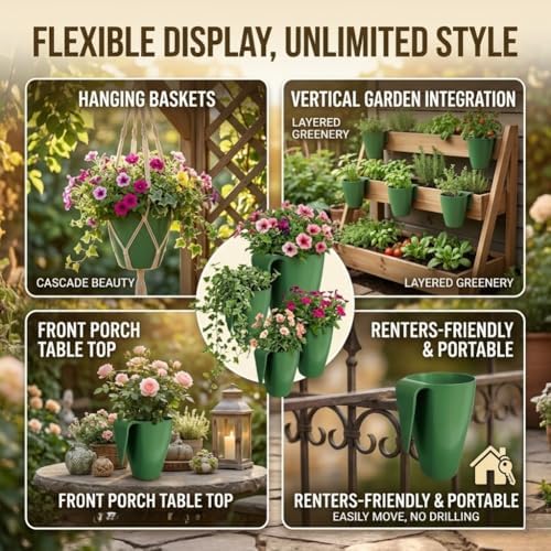 20 Pcs Strawberry Propagation Cups,Strawberry Rooting Cup Kit with Runner Forks Green Plastic Propagation Cups with Hook,Hanging Transplant Grow Station for Garden Greenhouse Balcony Planting (50 S) - Image 3