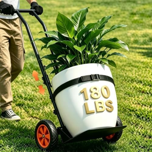 Pot Mover for Heavy Plants, 180LBS Stable Steel Base, No Deforming by RACOC