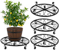 4 Pack Plant Caddy with Wheels 20 Inch Rolling Plant Stand for Large Plants Heavy Duty Plant Rollers Metal Plant Dolly Rustproof Planter Stand Wrought Iron Plant Stands Flower Cart Outdoor by PartyZealot
