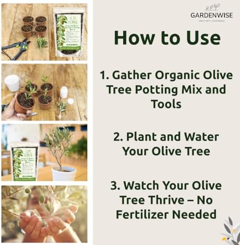 GARDENWISE Organic Olive Tree Potting Mix – Fast-Draining, Nutrient-Rich Soil for Indoor & Outdoor Olive Trees – Mediterranean Plant Care – Long-Lasting Formula (10 QUARTS) - Image 3