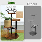 AUGOSTA 3 Tier Plant Stand, Tall Metal Wood Shelf Holder for Indoor, Outdoor Display Rack Flower Pot Stand for Corner Living Room Balcony Garden Patio - Image 6