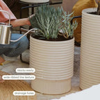 Veradek Mod Series Medium Planter - Round Outdoor Planter with Shelf - Image 4