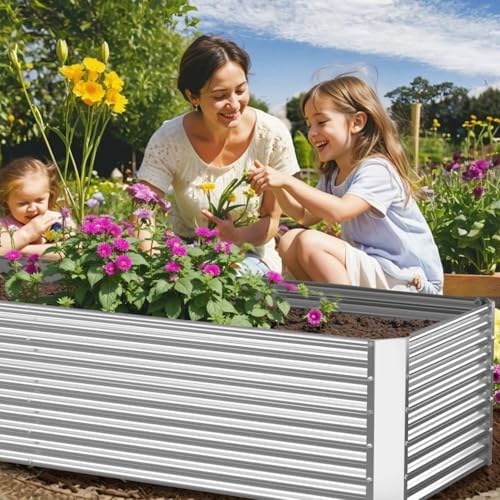 2 Pack Tall Corrugated Galvanized Steel Raised Garden Bed Outdoor, Metal Above Ground Garden Bed for Vegetables and Flowers, Rectangle Raised Beds for Gardening-6x3FT - Image 2