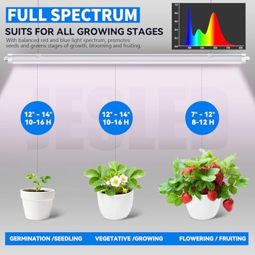 JESLED Waterproof T8 4FT Grow Lights, Full Spectrum Indoor Plant Light, 6P - Image 6