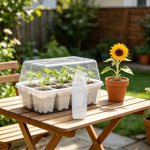 Luxshiny 12 Pack Self Watering Nursery Pots with Humidity Dome - Image 5