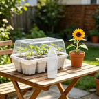 Luxshiny 12 Pack Self Watering Nursery Pots with Humidity Dome - Image 5