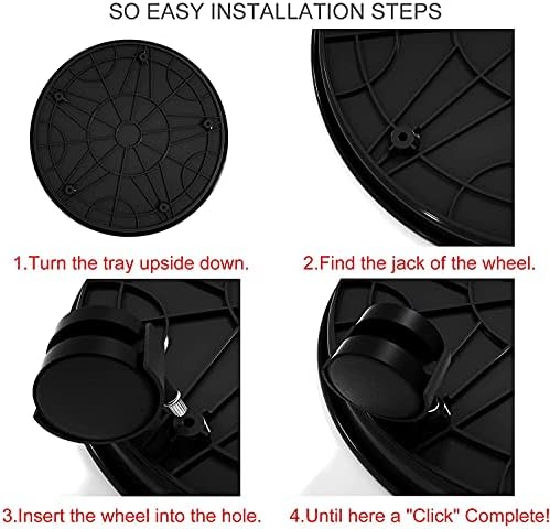 Plant Caddy with Wheels Heavy Duty,4 Pack of Plant Pallet Caddy,Round Potted Plant Stand Mover,Rollers Dolly Trolley Tray with Wheels (15.5" 4pcs Black) - Image 4
