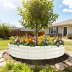 12 Inch Tall 72 Inch Diameter Round White Raised Garden Bed Kits Outdoor - Image 2