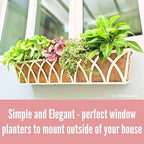 LaLaGreen Rustic Wall Planter (24 in, 2 Pack) White Rectangular Window Box - Image 4