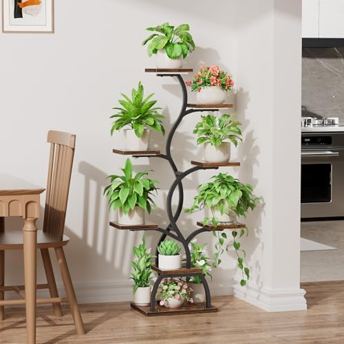 Plant Stand Indoor with Grow Light - 8 Tiered Corner Plant Shelf Indoor - Image 2